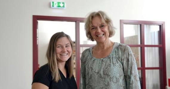 Frida Wallin, fastighetsförvaltare på Locum och Charlotte Forsberg, verksamhetsledare för Kraftens hus.