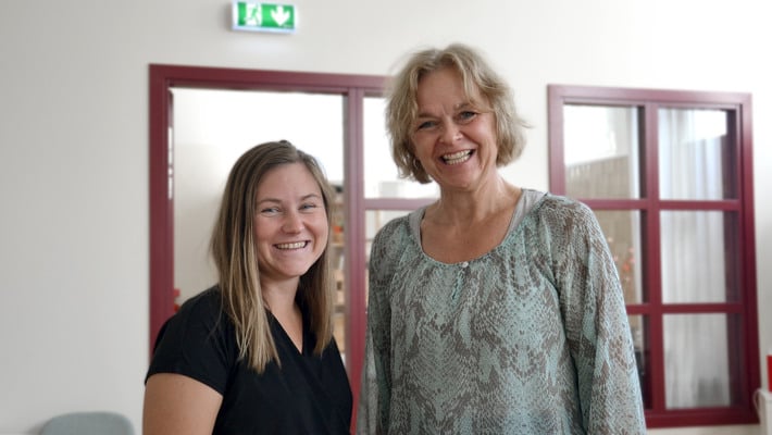 Locums fastighetsförvaltare Frida Wallin och Charlotte Forsberg, verksamhetsledare för Kraftens hus.